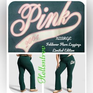 Victoria’s Secret PINK LIMITED EDITION Cotton Foldover Flare Leggings XLARGE